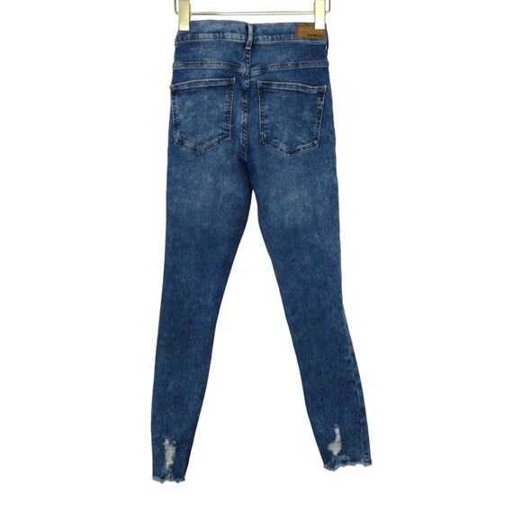 Express Ankle Legging High Rise Stretch Ripped Jeans Ankle Crop Size 2 - Picture 3 of 5